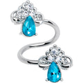 BodyCandy Clear Blue Gem Style Simplicity Spiral Twister Belly Ring — main product shot