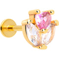 BodyCandy 16G 5/16 Pink CZ Gem Gold Tone Love Flower Labret Monroe Tragus — main product shot