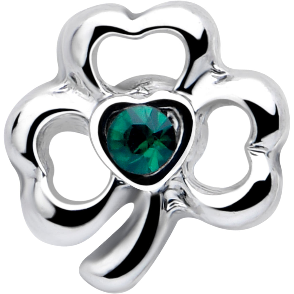 BodyCandy 16G 5/16 Green Gem Heart Shamrock St Patricks Cartilage Earring — lifestyle context