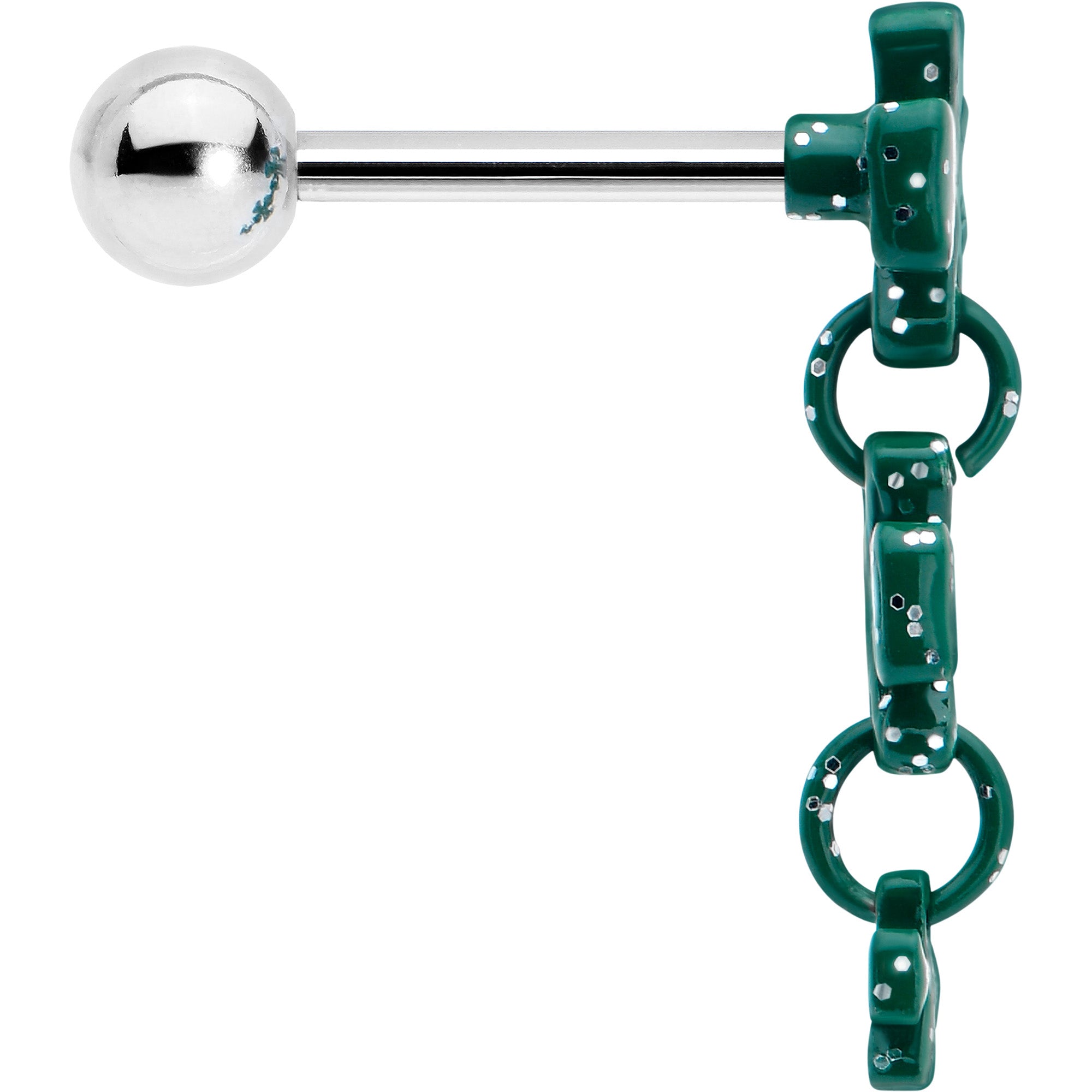BodyCandy 16G 5/16 Polka Dot Shamrock Dangle Cartilage Tragus Earring — side view