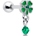 BodyCandy 16G 5/16 Green Gem Shamrock Glam St Patricks Dangle Cartilage Earring — main product shot