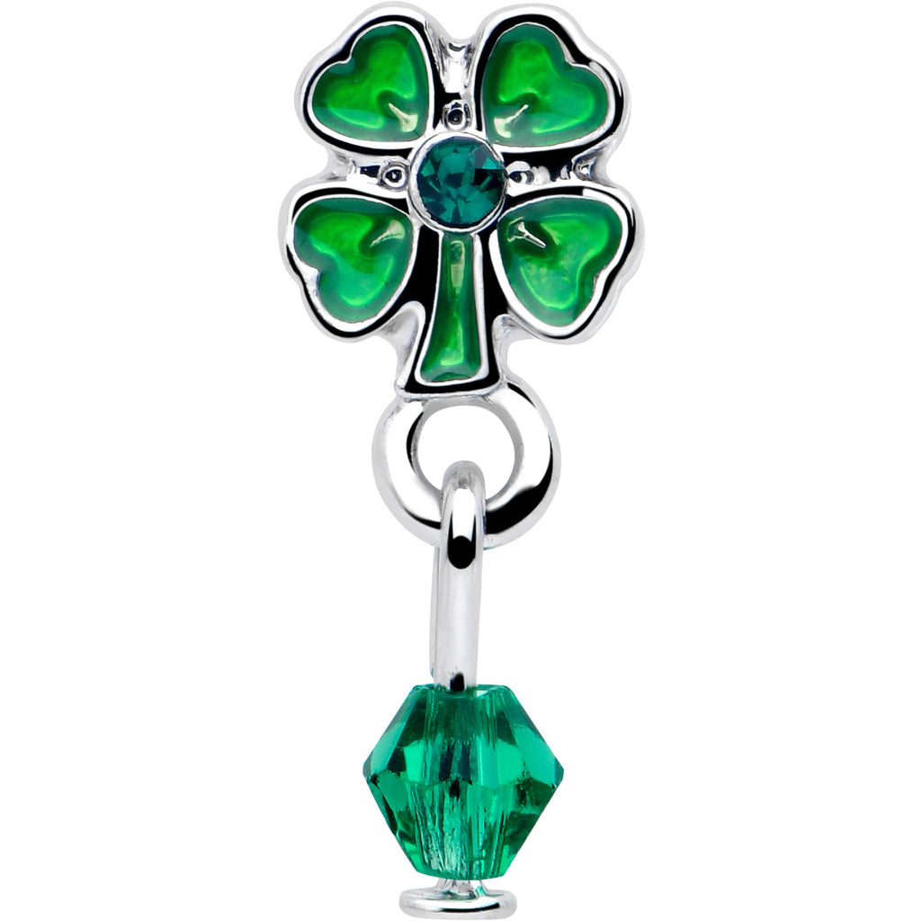 BodyCandy 16G 5/16 Green Gem Shamrock Glam St Patricks Dangle Cartilage Earring — lifestyle context