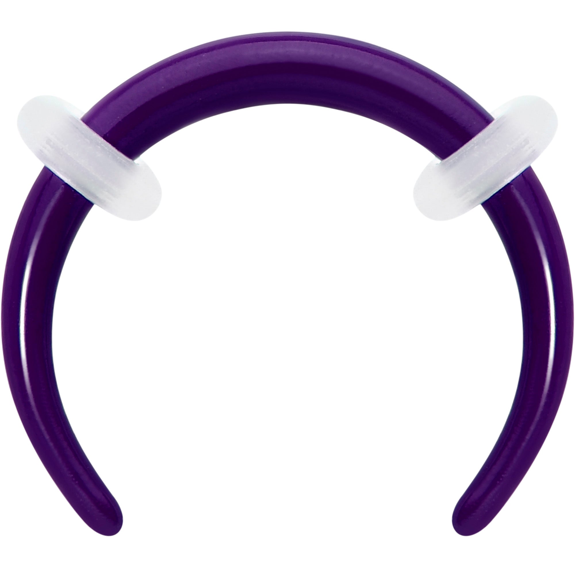 BodyCandy Stainless Steel Crescent Pincher Septum Ring - 14G and 16G — product on model