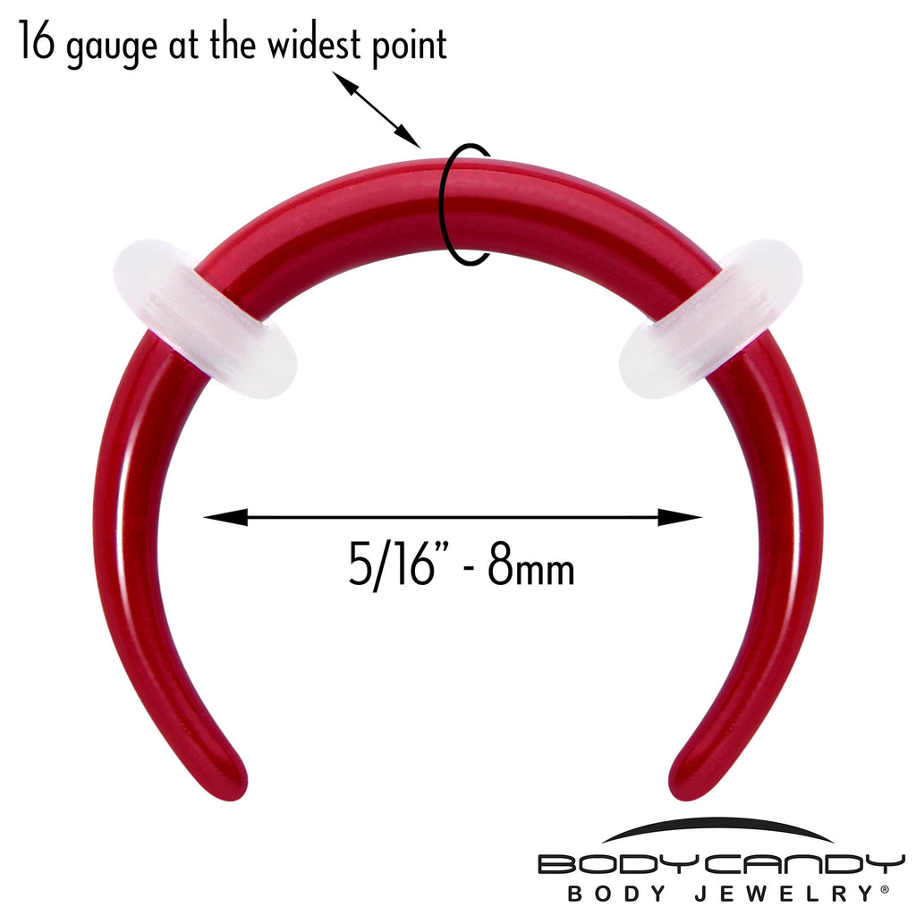 BodyCandy Stainless Steel Crescent Pincher Septum Ring - 14G and 16G — detail close-up