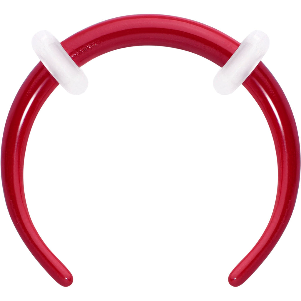BodyCandy Stainless Steel Crescent Pincher Septum Ring - 14G and 16G — detail close-up