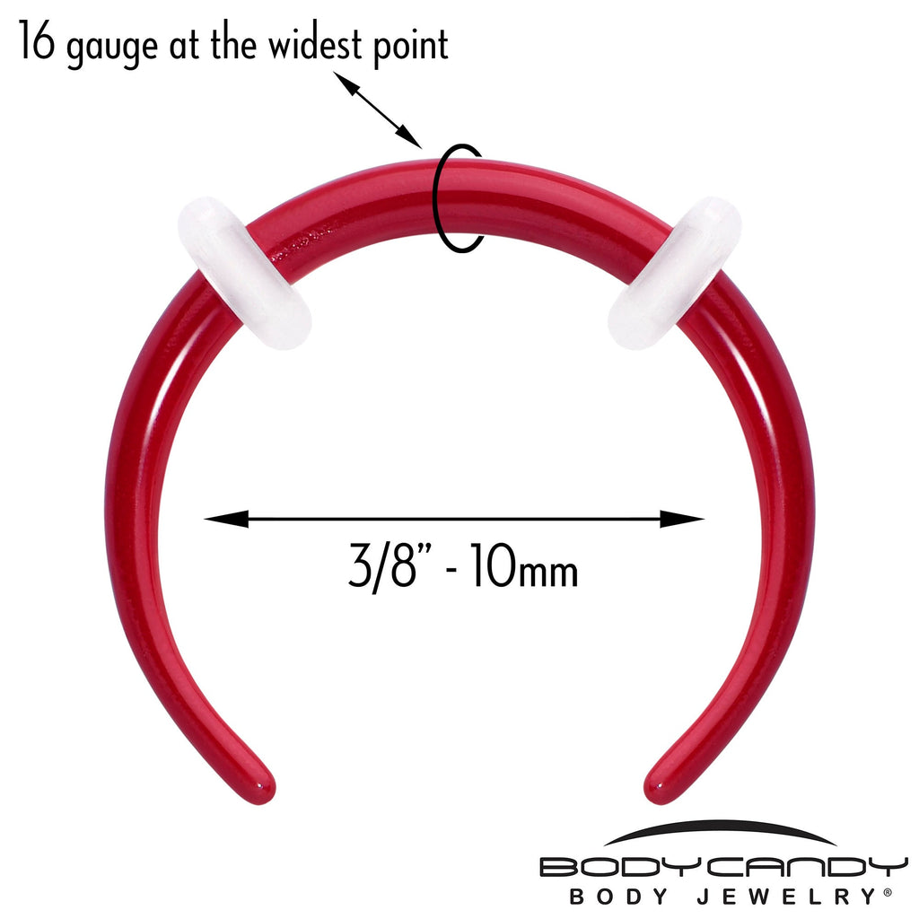 BodyCandy Stainless Steel Crescent Pincher Septum Ring - 14G and 16G — side view