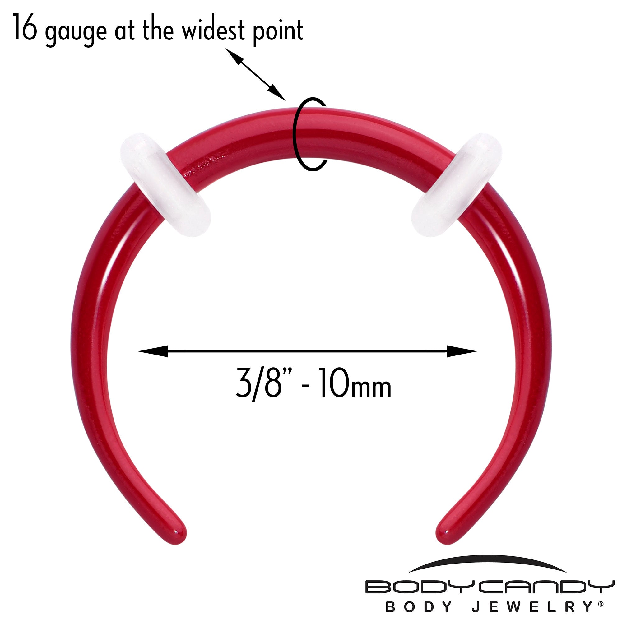 BodyCandy Stainless Steel Crescent Pincher Septum Ring - 14G and 16G — side view