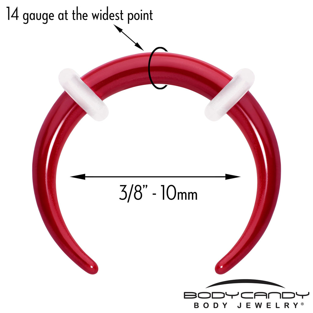 BodyCandy Stainless Steel Crescent Pincher Septum Ring - 14G and 16G — back view