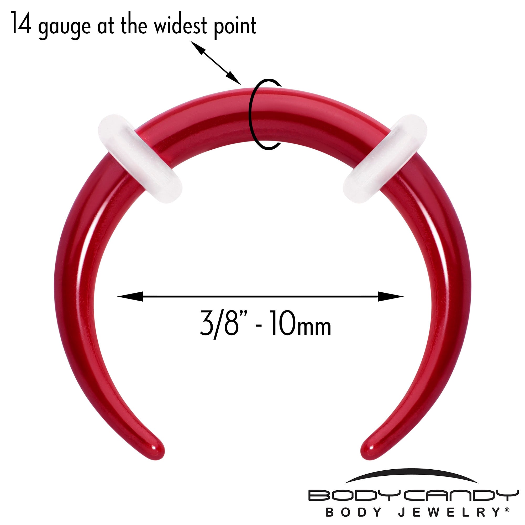 BodyCandy Stainless Steel Crescent Pincher Septum Ring - 14G and 16G — back view