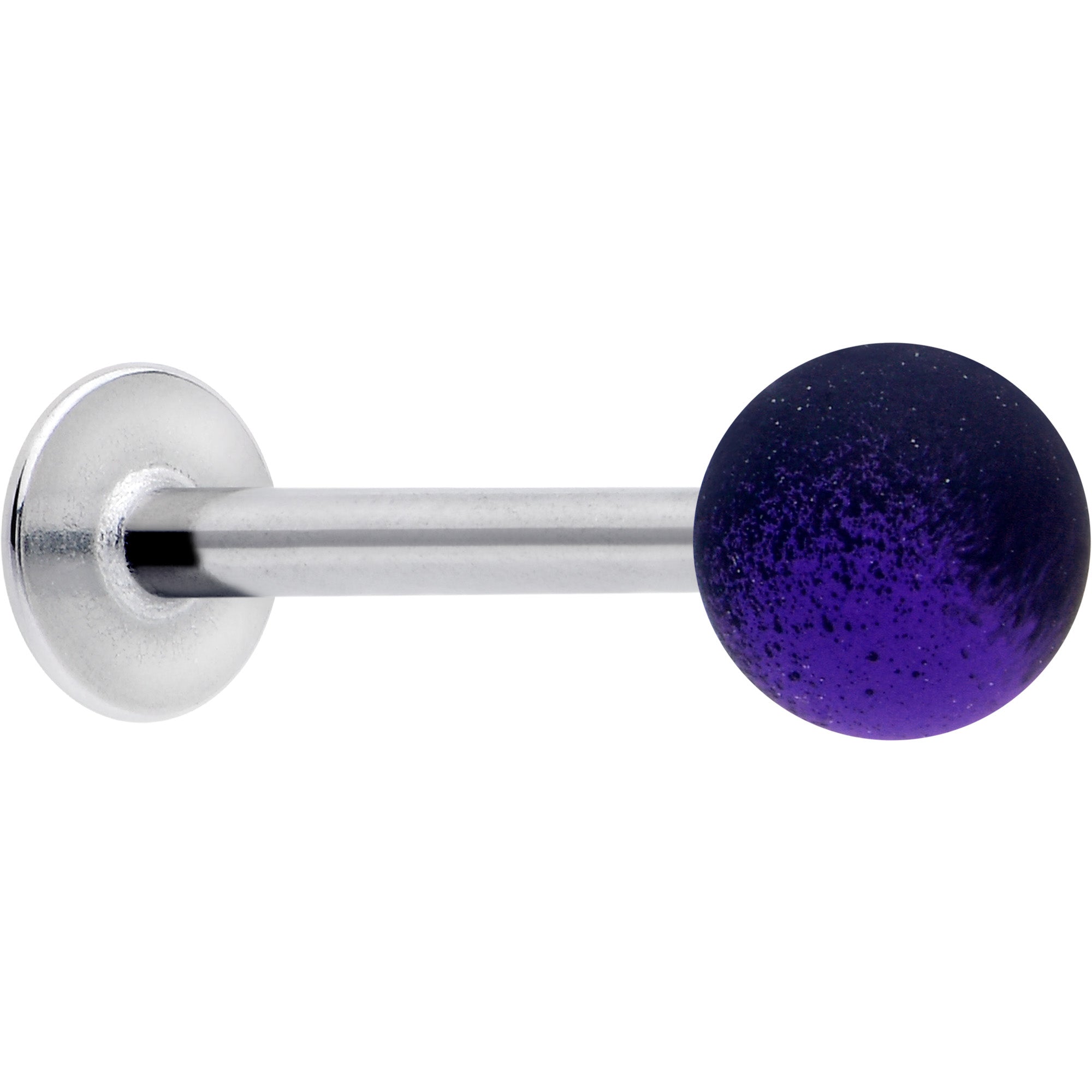BodyCandy 16G 3/8 Ombre Purple Black Soft Finish Labret Monroe Tragus — back view