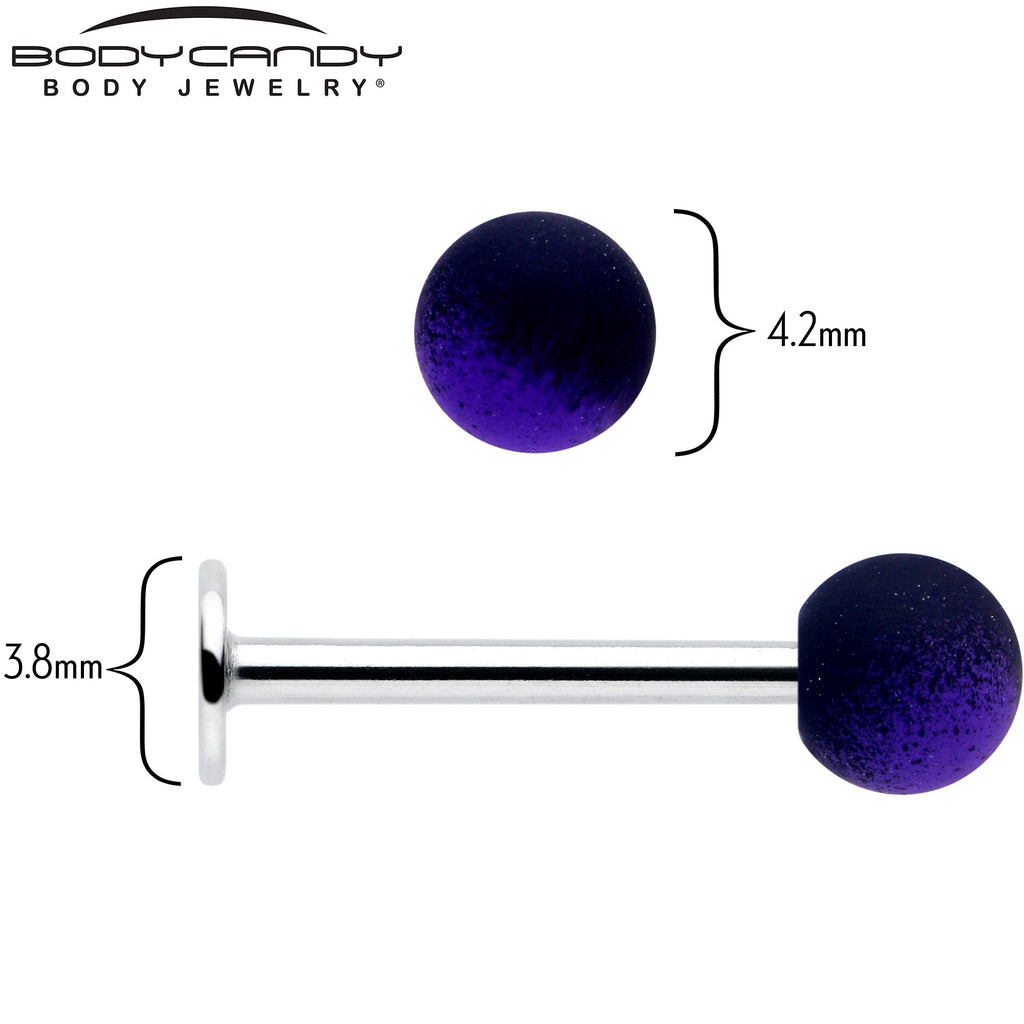 BodyCandy 16G 3/8 Ombre Purple Black Soft Finish Labret Monroe Tragus — lifestyle context