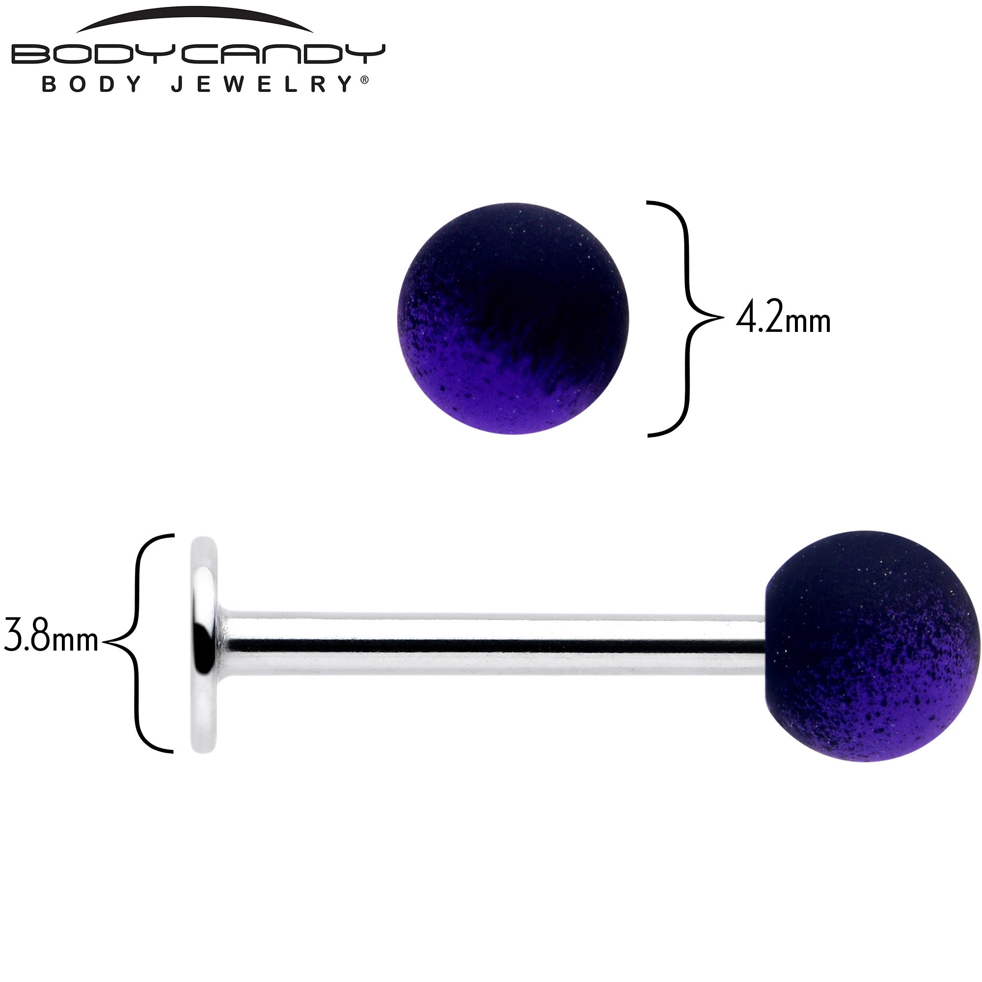 BodyCandy 16G 3/8 Ombre Purple Black Soft Finish Labret Monroe Tragus — lifestyle context