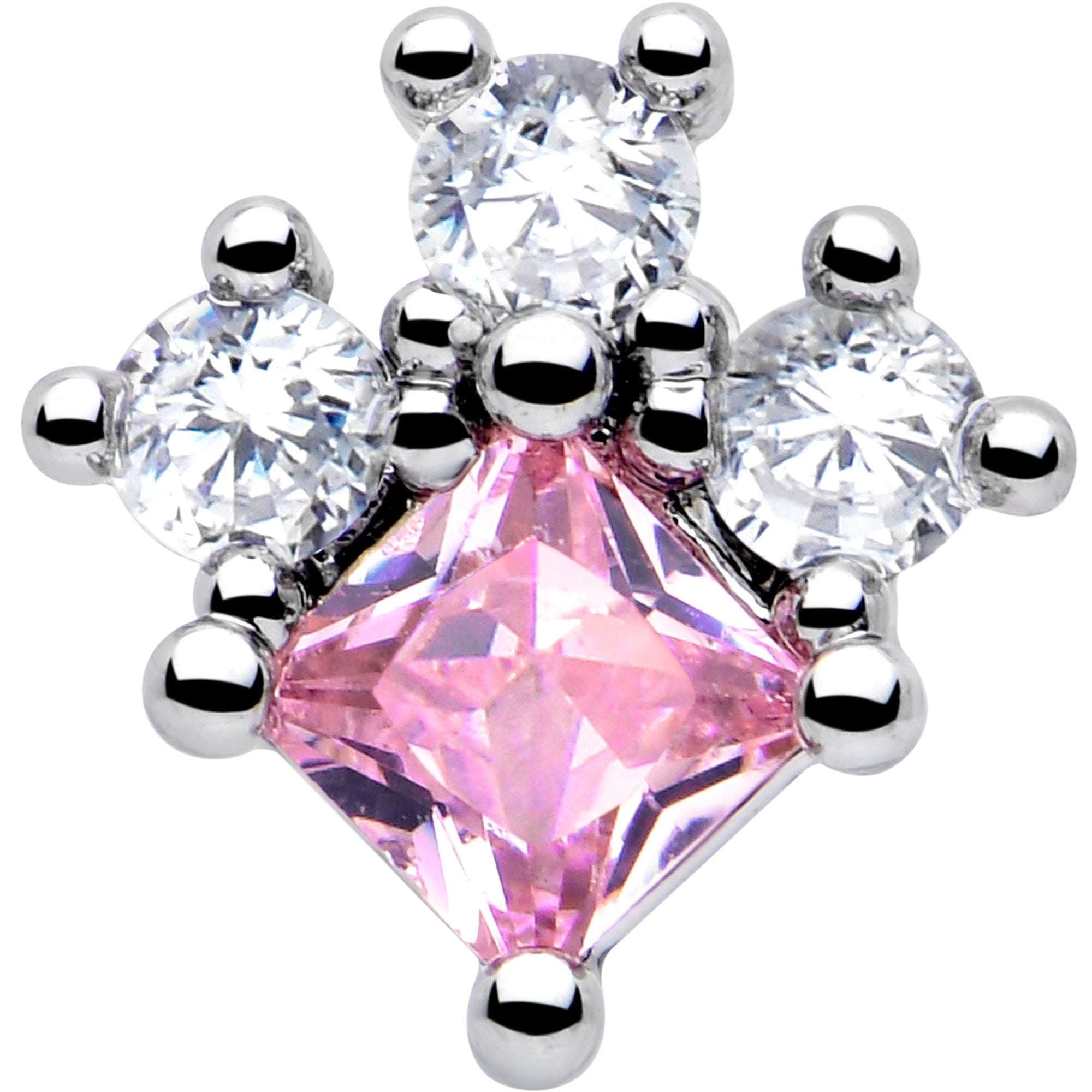 BodyCandy 16G 1/4 Pink Clear CZ Gem Rhombus Riot Cartilage Tragus Earring — lifestyle context