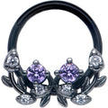 BodyCandy 16G 3/8 Purple Gem Black Twining Vine Hinged Segment Ring — main product shot
