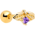 BodyCandy 16G 1/4 Purple Gem Gold Tone Beauty Bug Cartilage Tragus Earring — main product shot