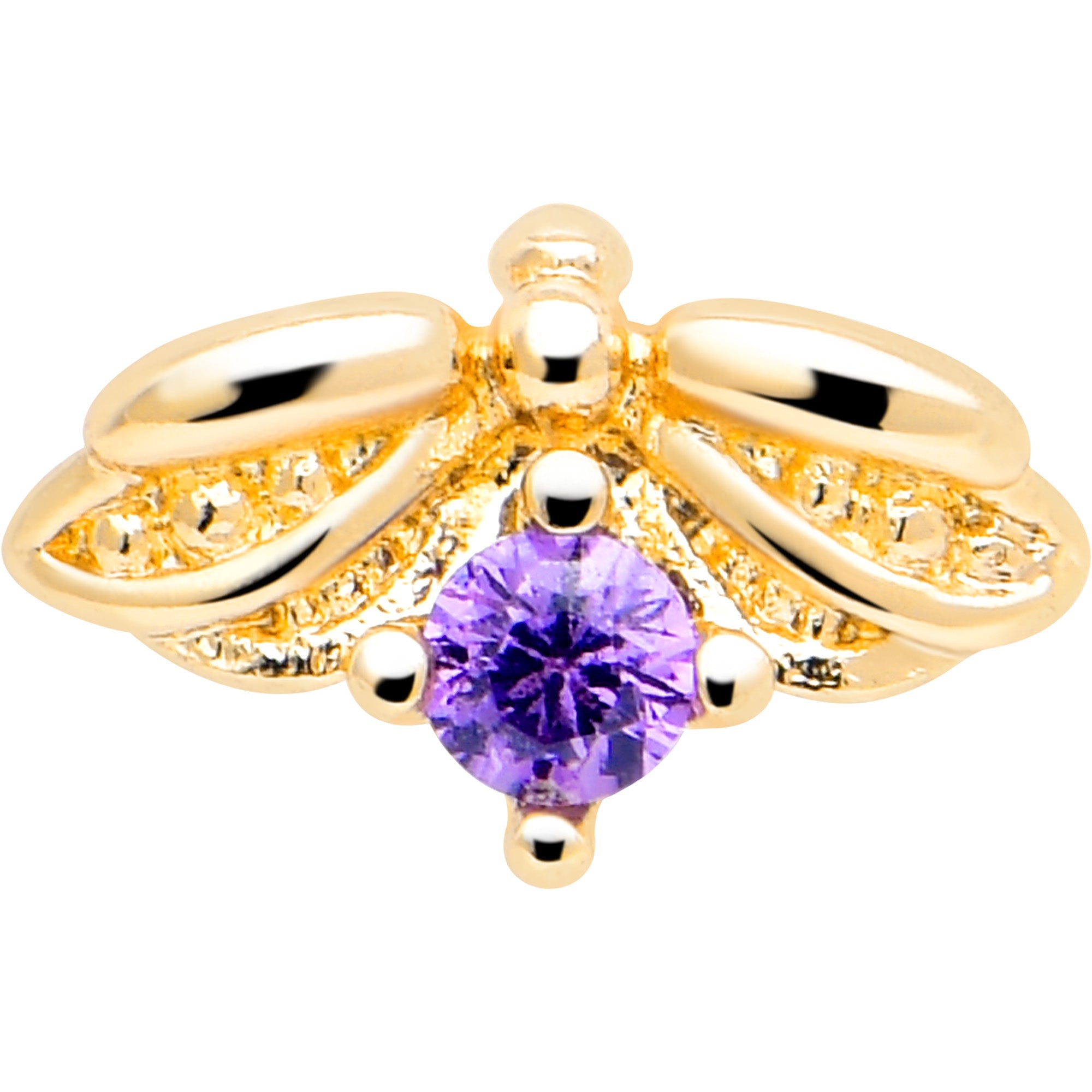 BodyCandy 20G 7mm Purple Gem Gold Tone Beauty Bug L Shape Nose Ring — lifestyle context