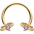 BodyCandy 16G 3/8 Purple Gem Gold Tone Beauty Bug Horseshoe Circular Barbell — main product shot