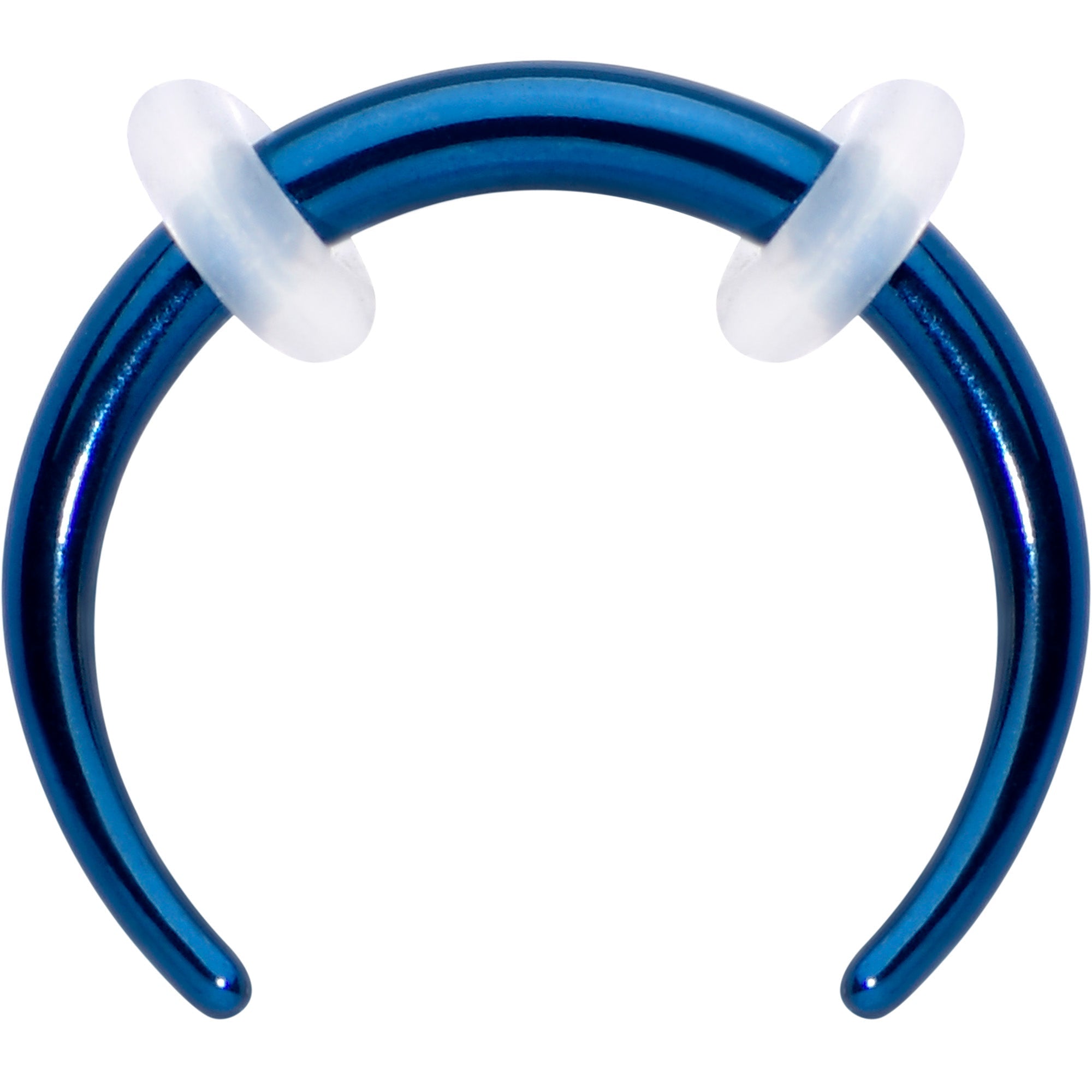 BodyCandy Stainless Steel Crescent Pincher Septum Ring - 14G and 16G — side view