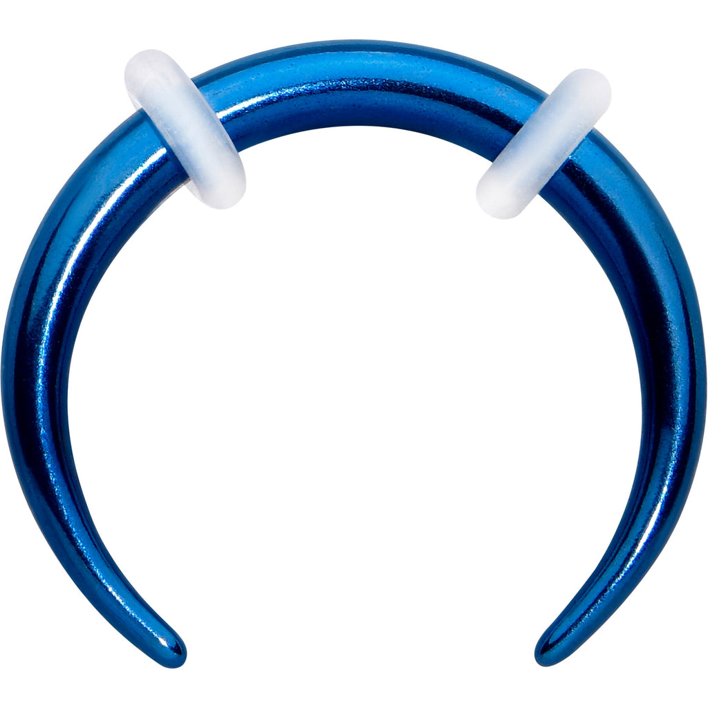 BodyCandy Stainless Steel Crescent Pincher Septum Ring - 14G and 16G — back view