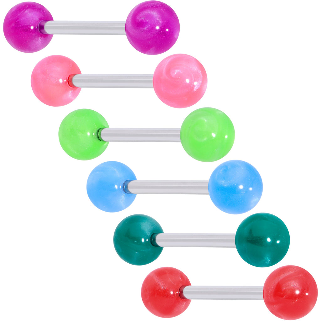 BodyCandy Color Acrylic Ball Tongue Ring Surgical Steel Barbell — main product shot