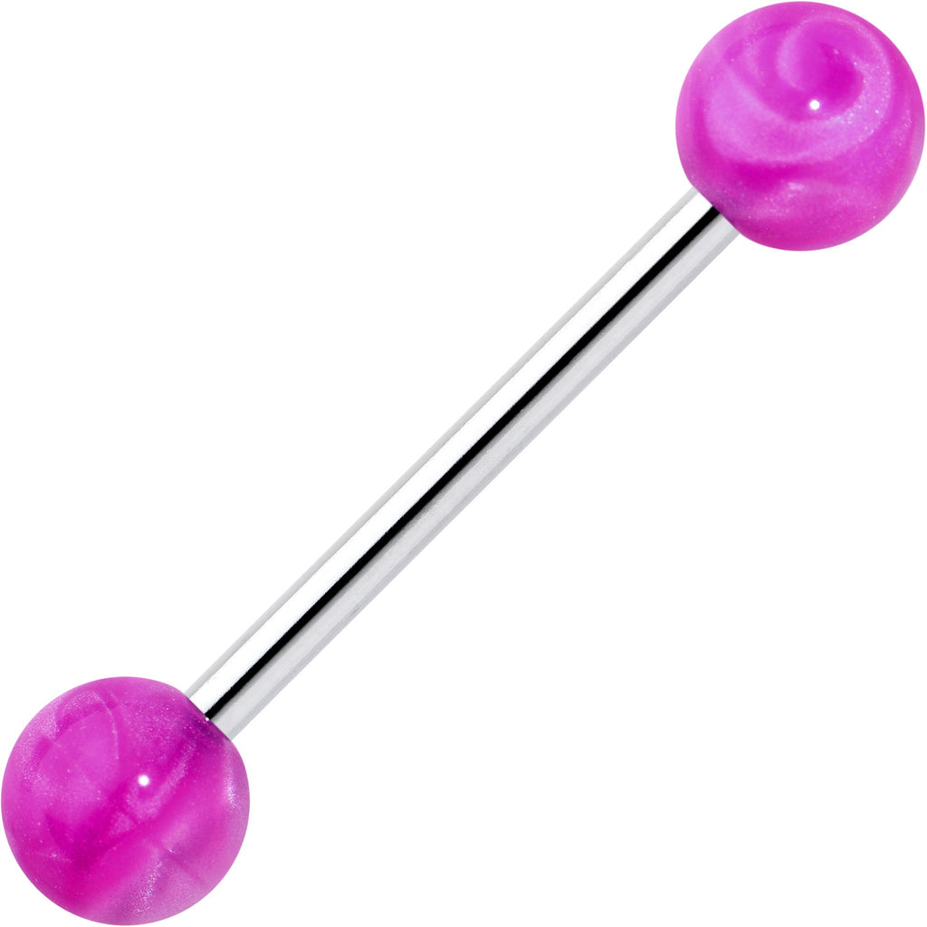BodyCandy Color Acrylic Ball Tongue Ring Surgical Steel Barbell — detail close-up