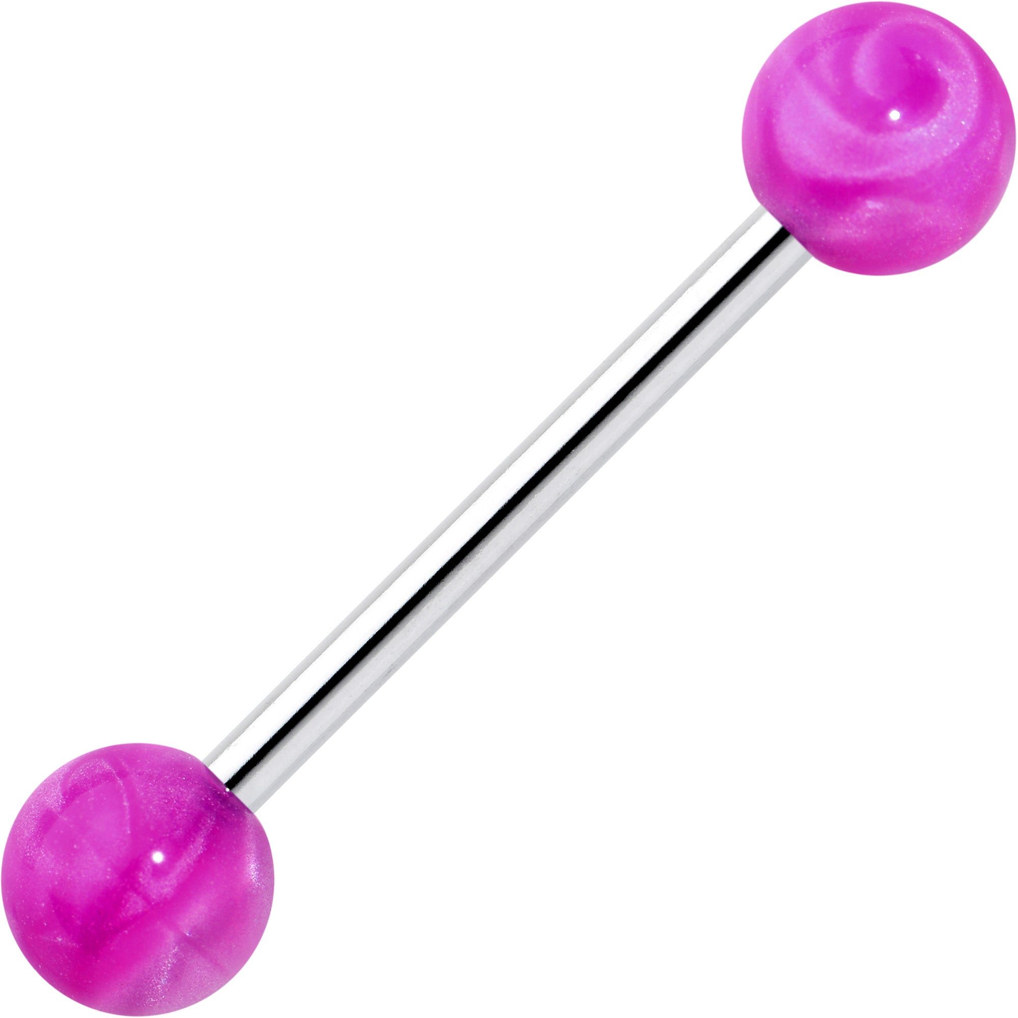 BodyCandy Color Acrylic Ball Tongue Ring Surgical Steel Barbell — detail close-up