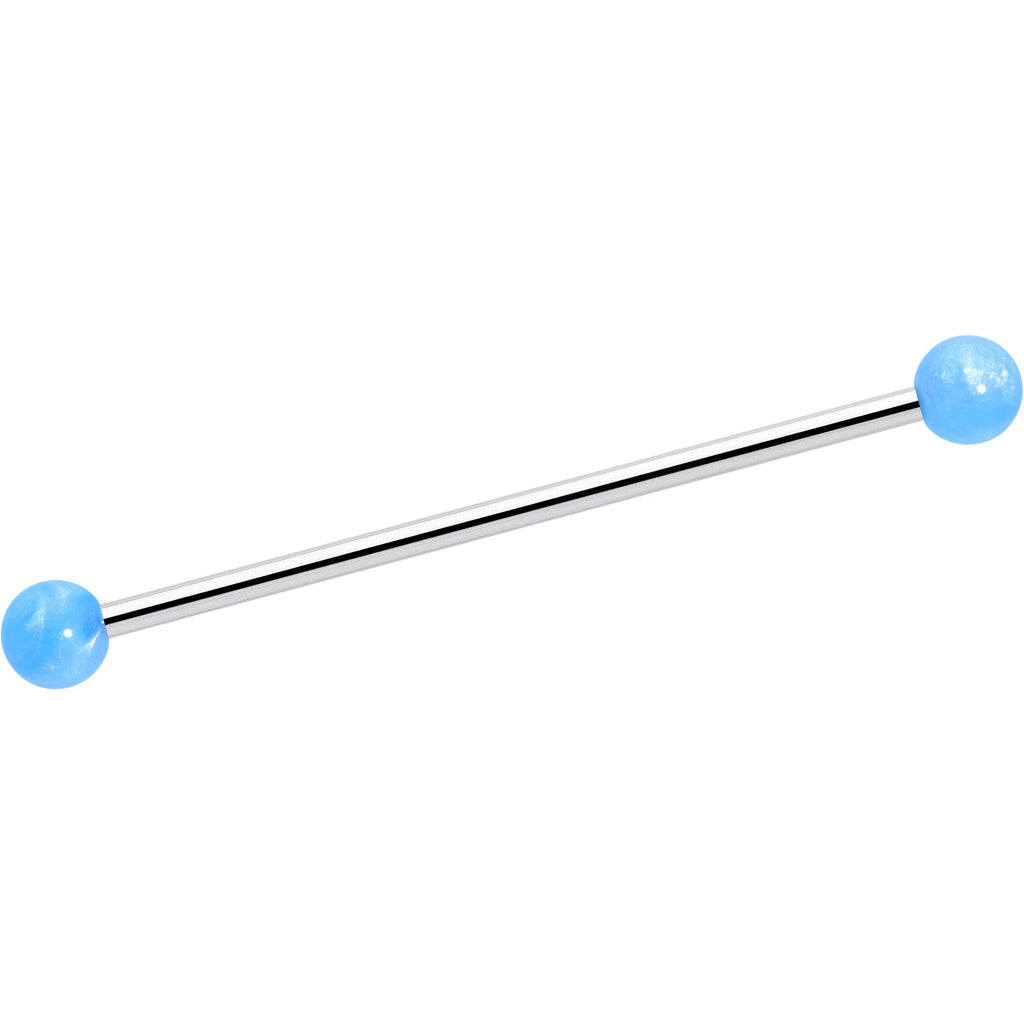 BodyCandy 14G Color Acrylic Ball Industrial Barbell 38mm — in-use photo