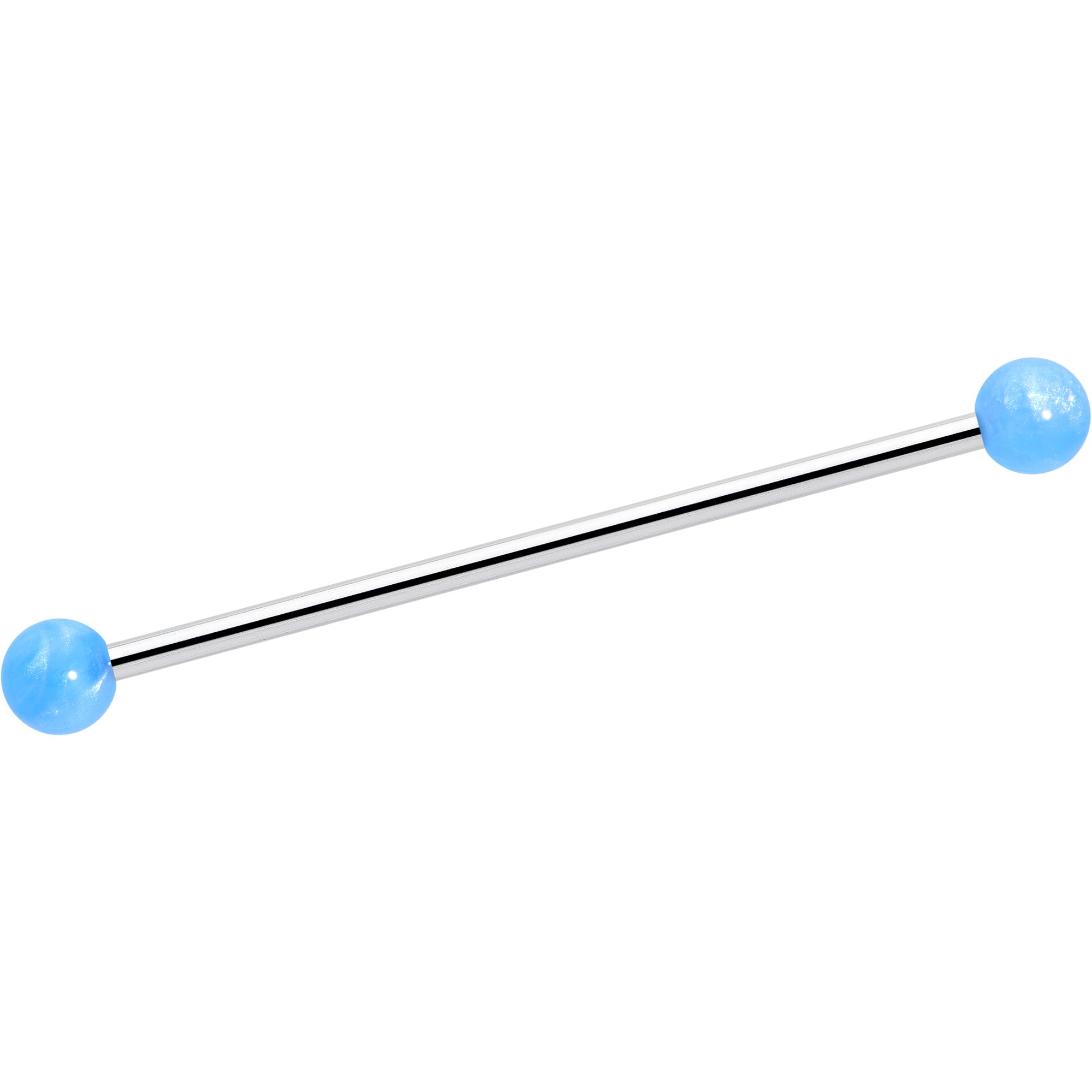BodyCandy 14G Color Acrylic Ball Industrial Barbell 38mm — in-use photo