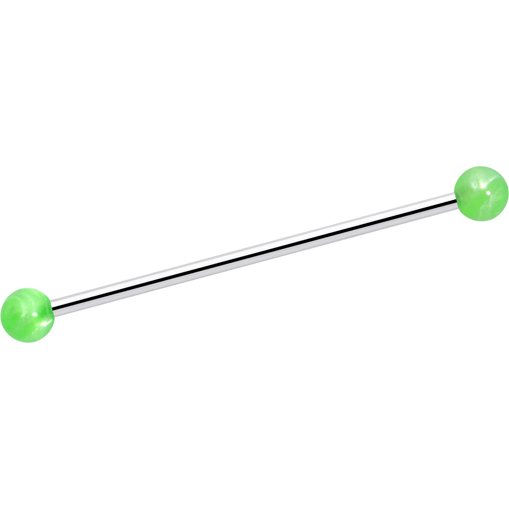 BodyCandy 14G Color Acrylic Ball Industrial Barbell 38mm — size reference