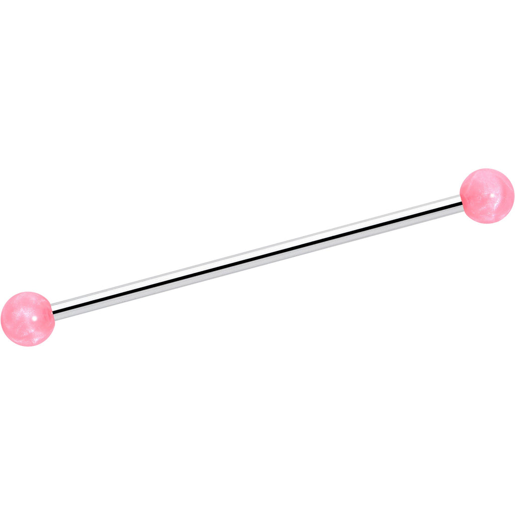 BodyCandy 14G Color Acrylic Ball Industrial Barbell 38mm — back view