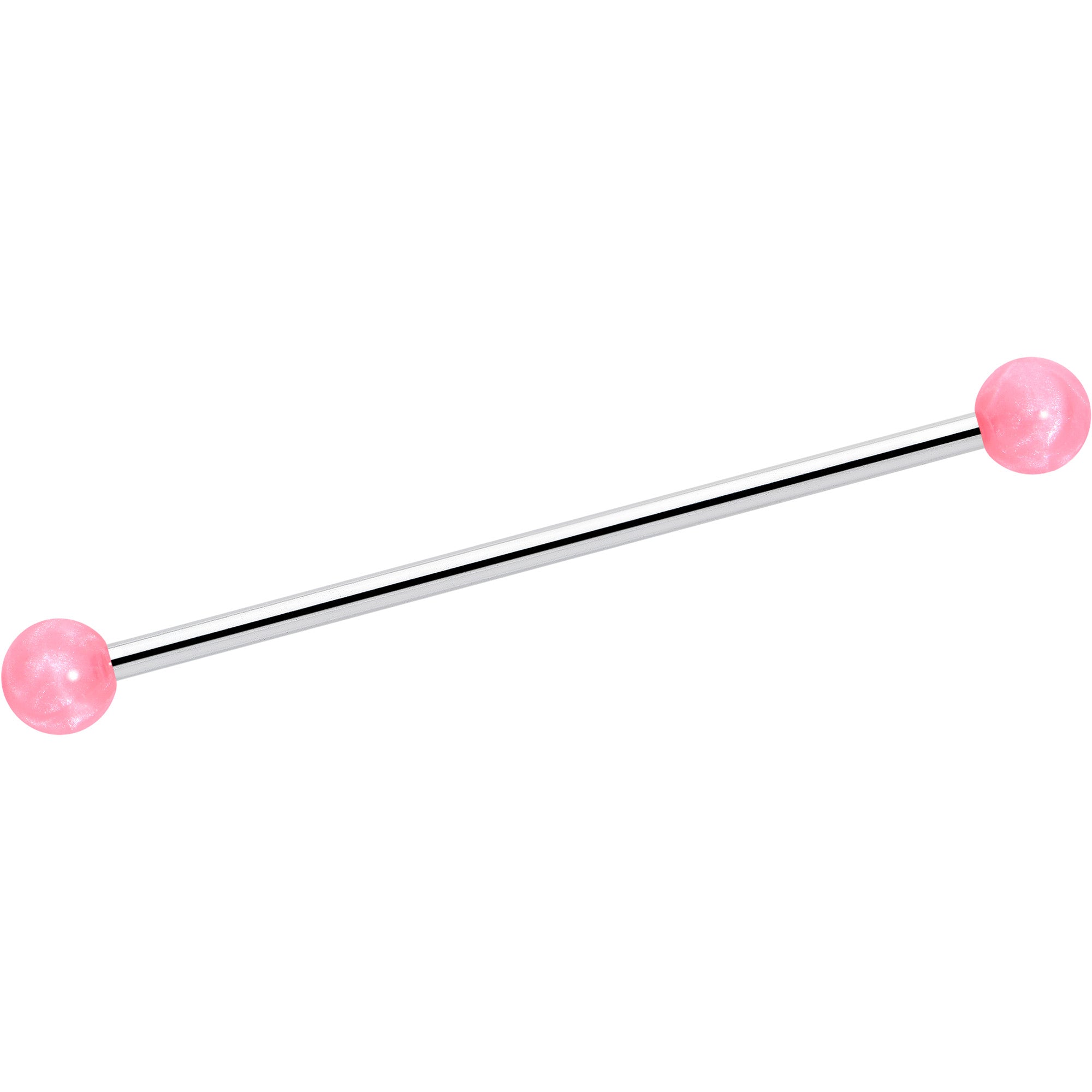 BodyCandy 14G Color Acrylic Ball Industrial Barbell 38mm — back view