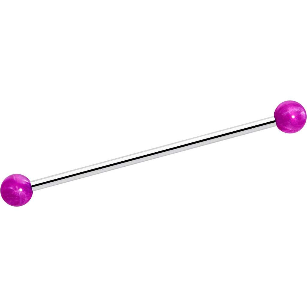 BodyCandy 14G Color Acrylic Ball Industrial Barbell 38mm — color detail