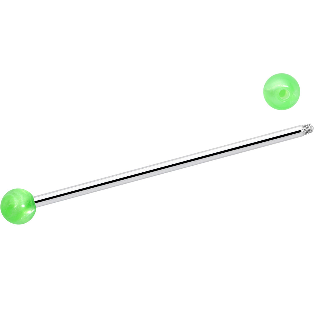 BodyCandy 14G Color Acrylic Ball Industrial Barbell 38mm — side view