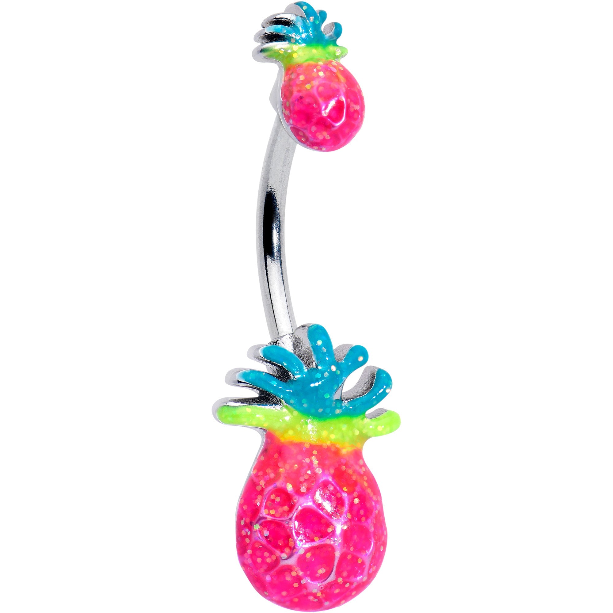 BodyCandy Hot Tropical Pineapple Double Mount Belly Ring — main product shot