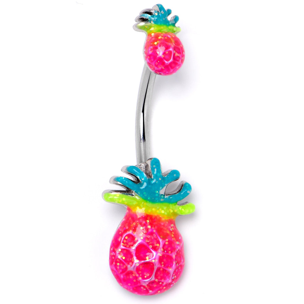 BodyCandy Hot Tropical Pineapple Double Mount Belly Ring — lifestyle context
