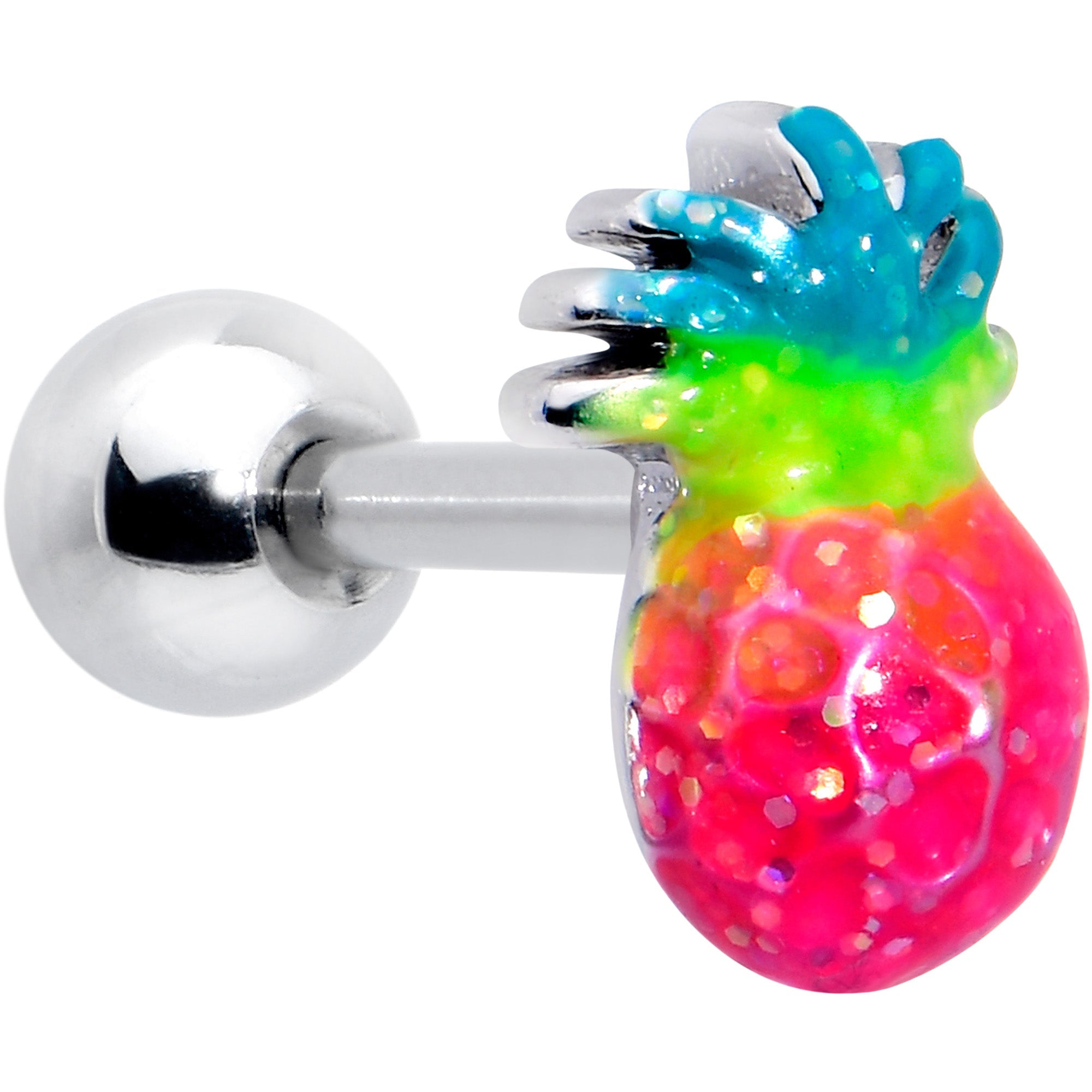 BodyCandy 16G 1/4 Hot Tropical Pineapple Cartilage Tragus Earring — main product shot