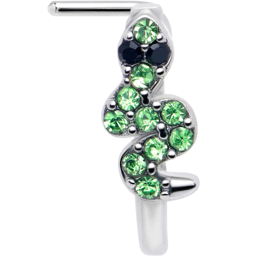 BodyCandy 20G 7mm Green Gem Snake Sweetie Faux Hoop L Shape Nose Ring — lifestyle context