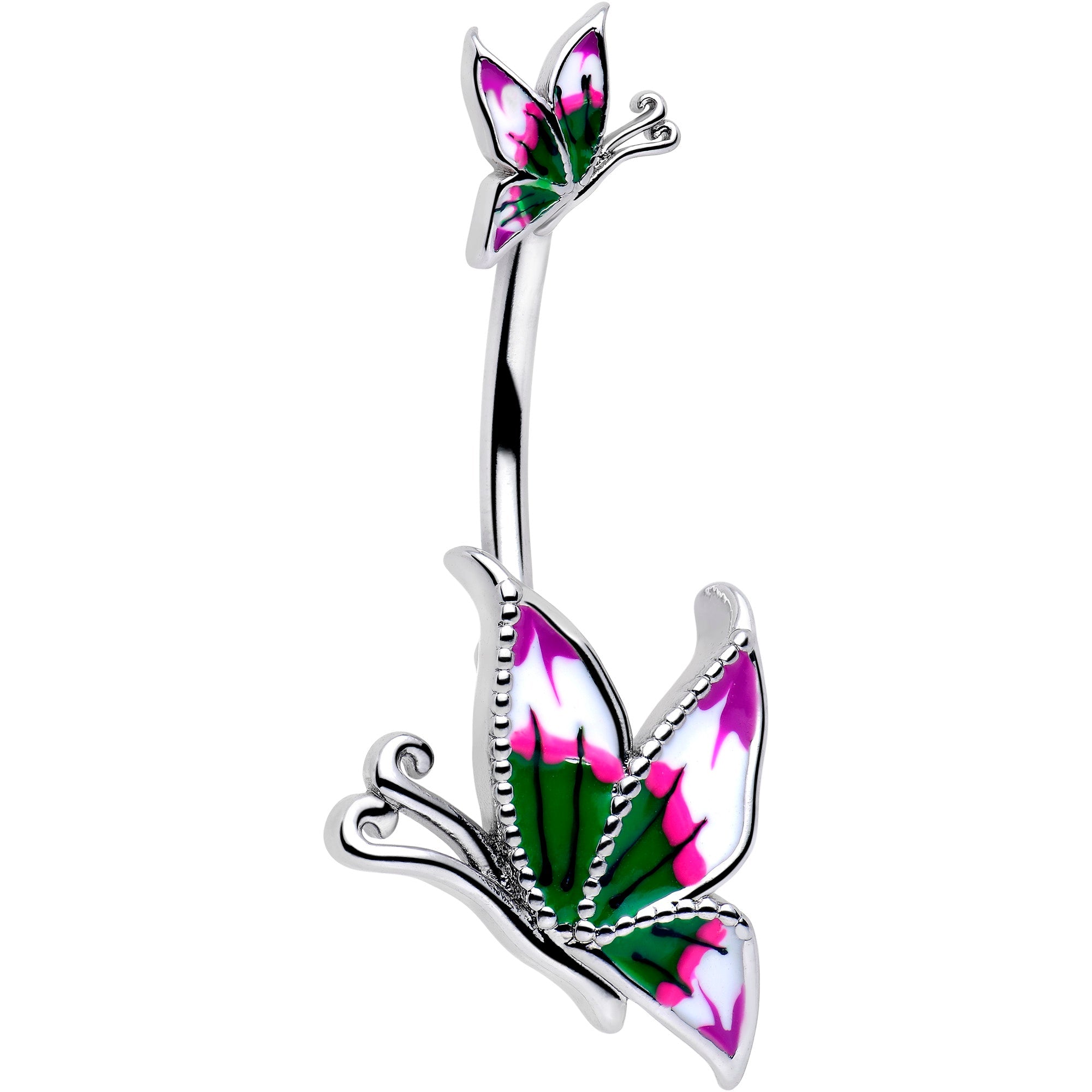 BodyCandy Profile Butterflies Double Mount Belly Ring — main product shot