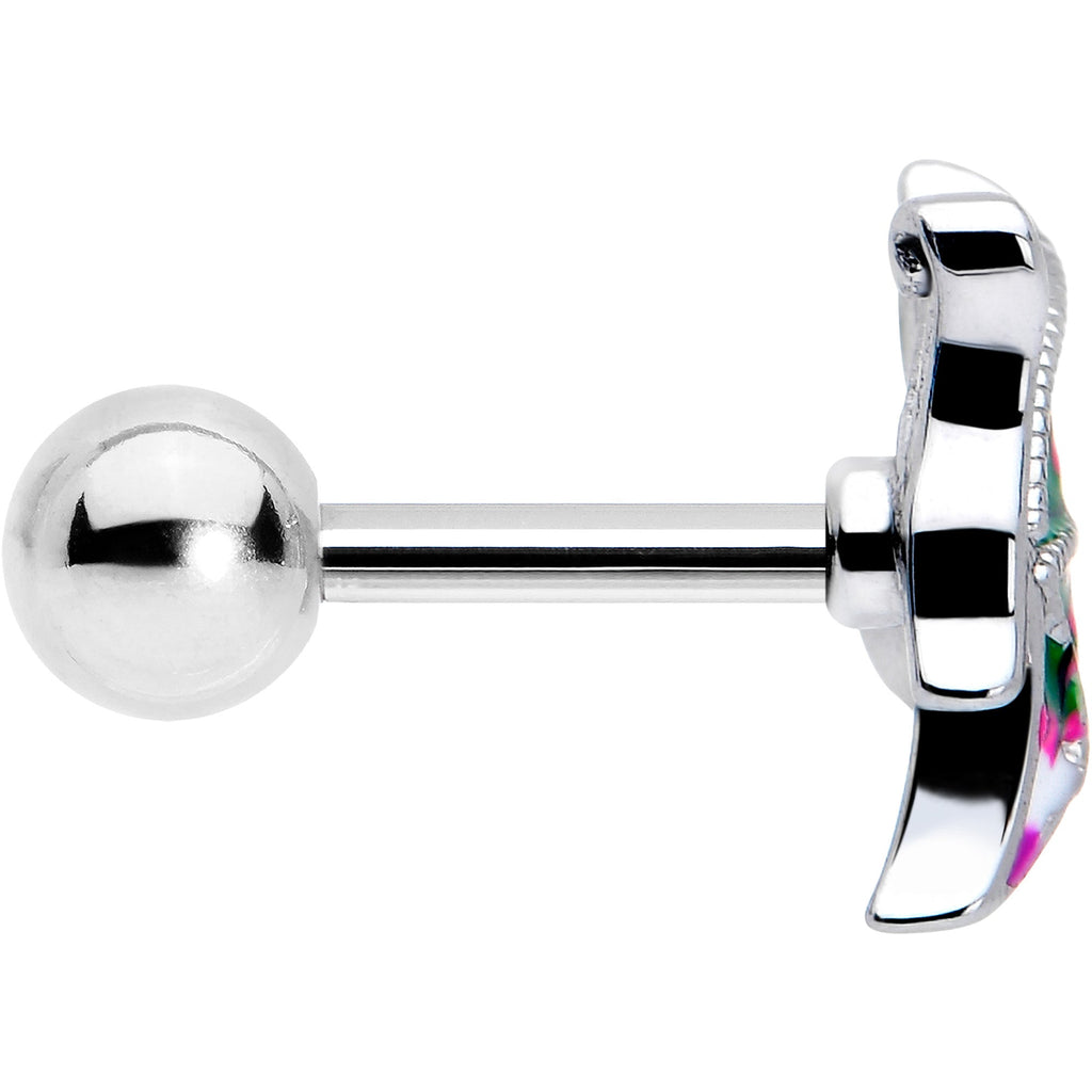 BodyCandy 16G 1/4 Profile Butterfly Cartilage Tragus Earring — side view
