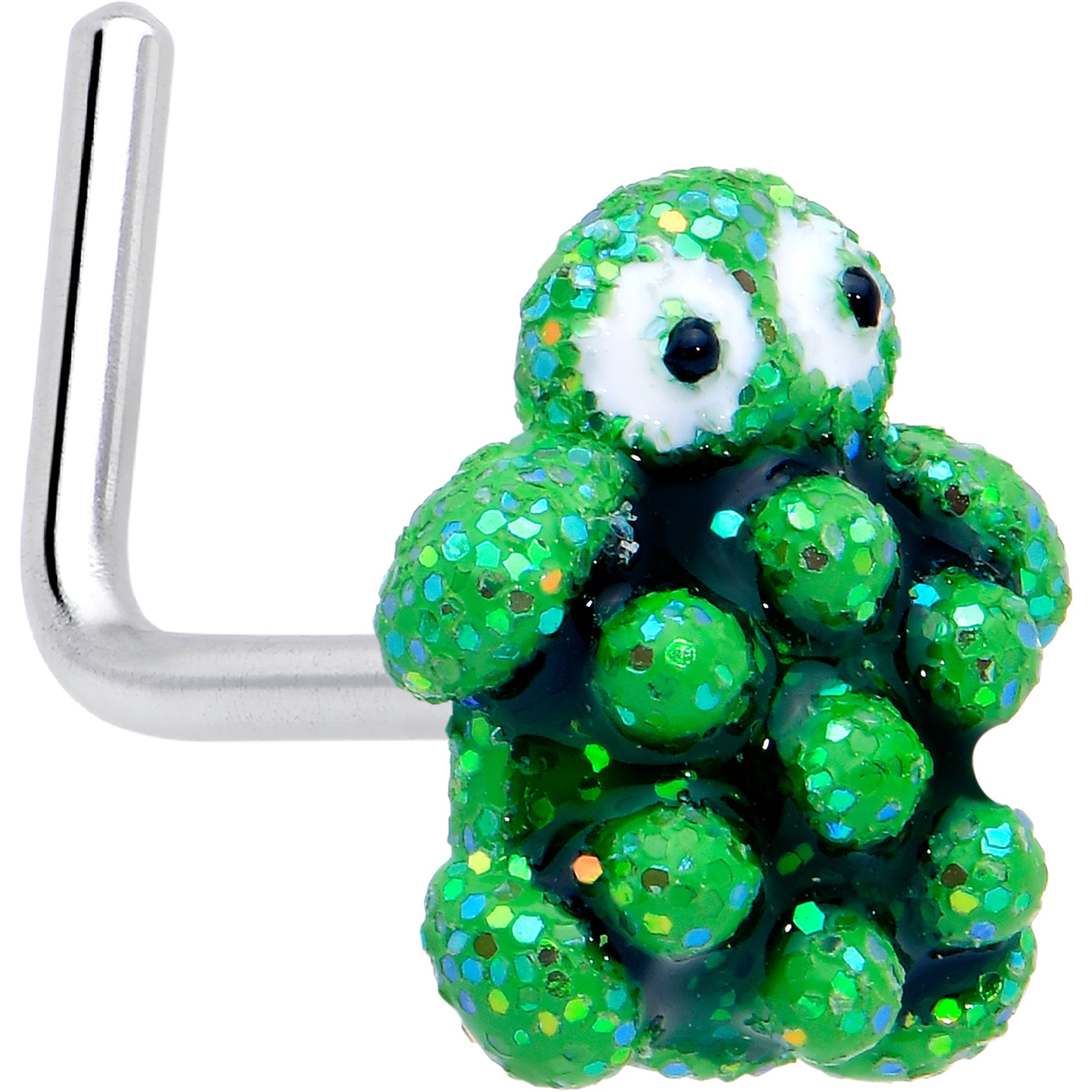 BodyCandy 20G 7mm Texture Turtle L Shape Nose Ring — main product shot