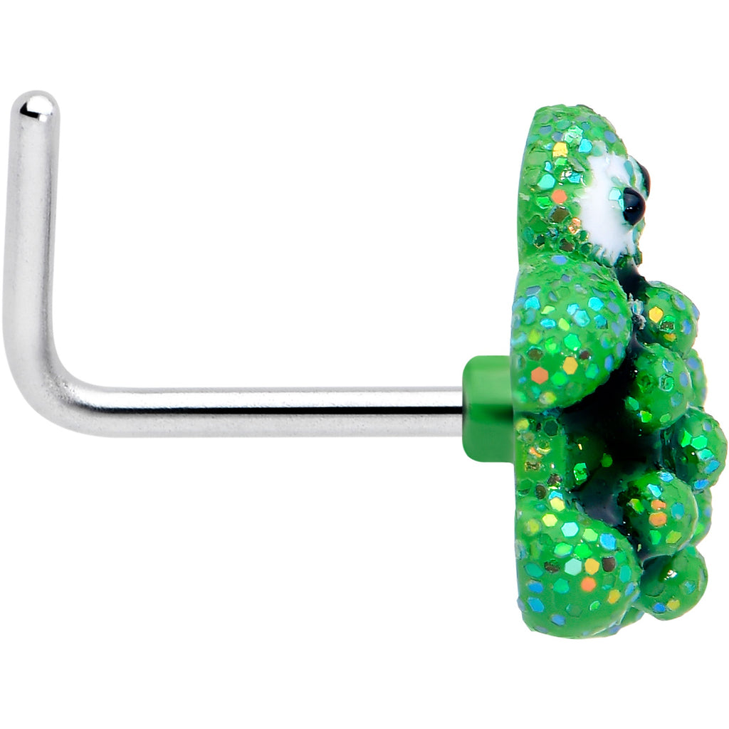BodyCandy 20G 7mm Texture Turtle L Shape Nose Ring — side view