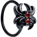 BodyCandy 20G 5/16 Red CZ Gem Black Sleek Spider Nose Hoop — main product shot