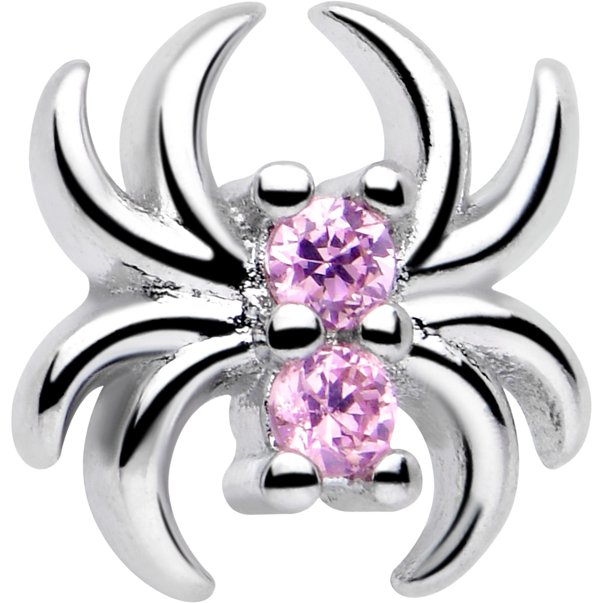 BodyCandy 20G 7mm Pink CZ Gem Sleek Spider L Shape Nose Ring — lifestyle context