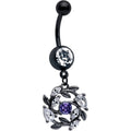 BodyCandy Purple Clear Gem Black Twining Vine Dangle Belly Ring — main product shot