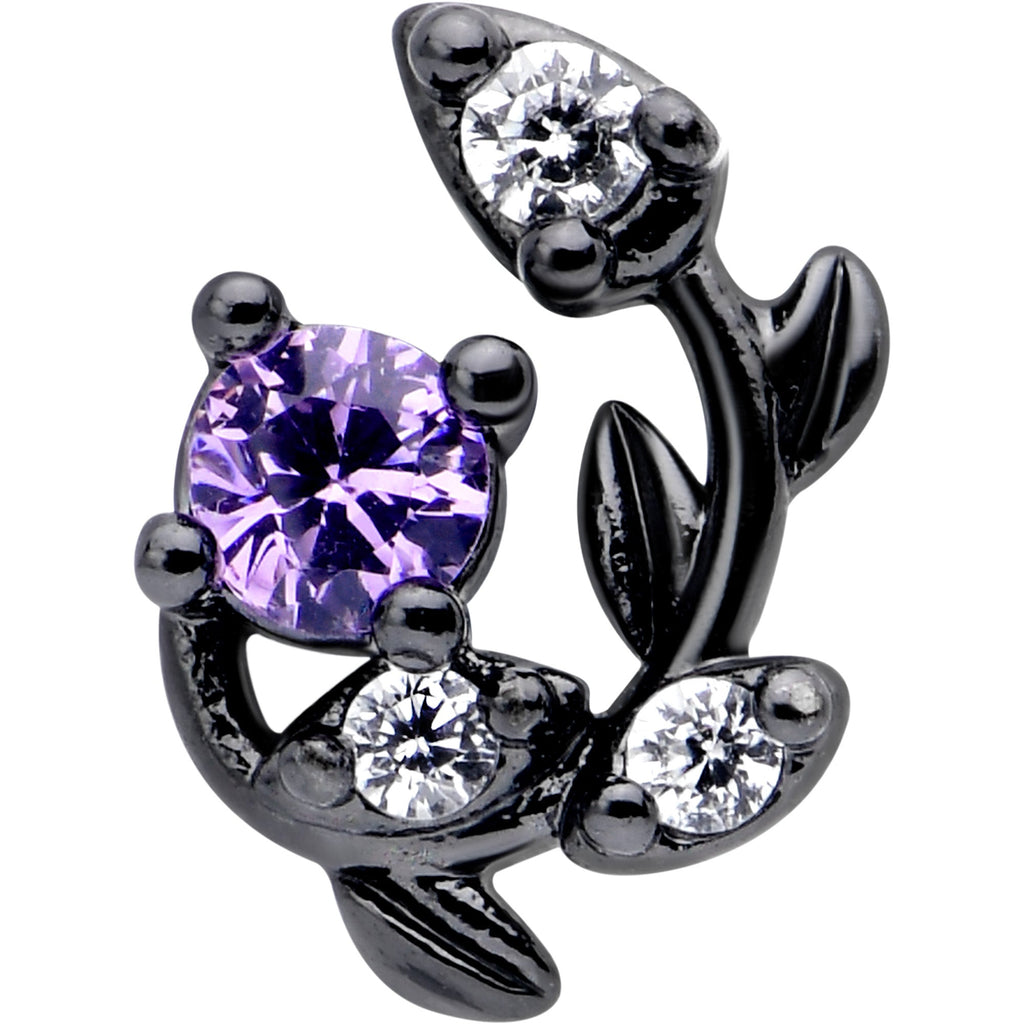 BodyCandy 20G 7mm Purple Clear Gem Black Twining Vine L Shape Nose Ring — lifestyle context