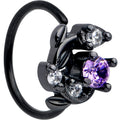 BodyCandy 20G 5/16 Purple Gem Black Twining Vine Nose Hoop — main product shot