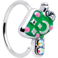 BodyCandy 20G 5/16 Aurora Gem Fanciful Green Mushroom Nose Hoop — main product shot