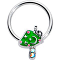 BodyCandy 16G 3/8 Aurora Gem Fanciful Green Mushroom BCR Captive Ring — main product shot