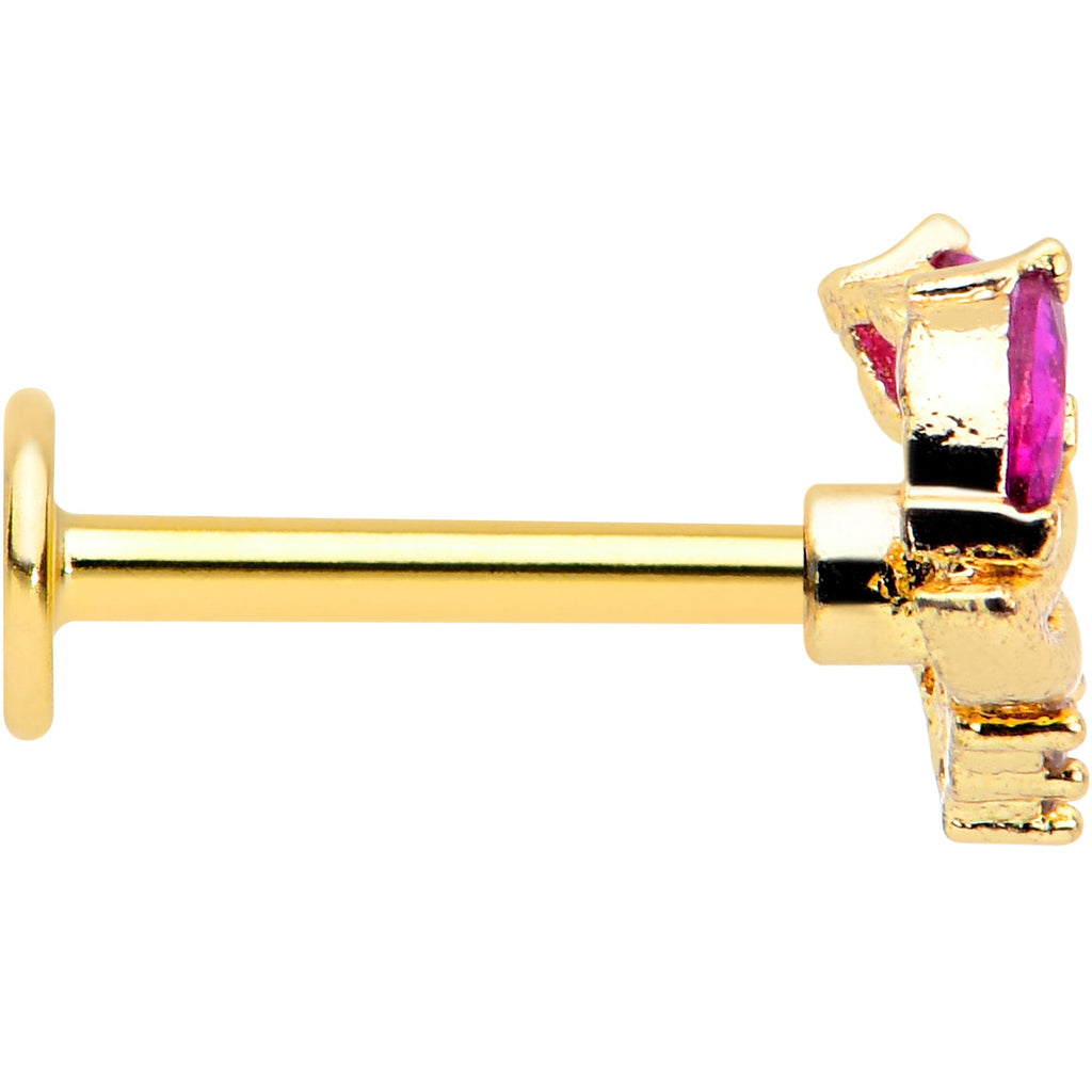 BodyCandy 16G 5/16 Red CZ Gem Gold Tone Swirl Fan Labret Monroe Tragus — lifestyle context