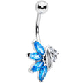 BodyCandy Blue CZ Gem Swirl Fan Belly Ring — main product shot